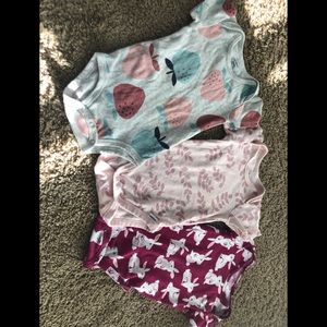 3 set infant body suits Carters and Gerber